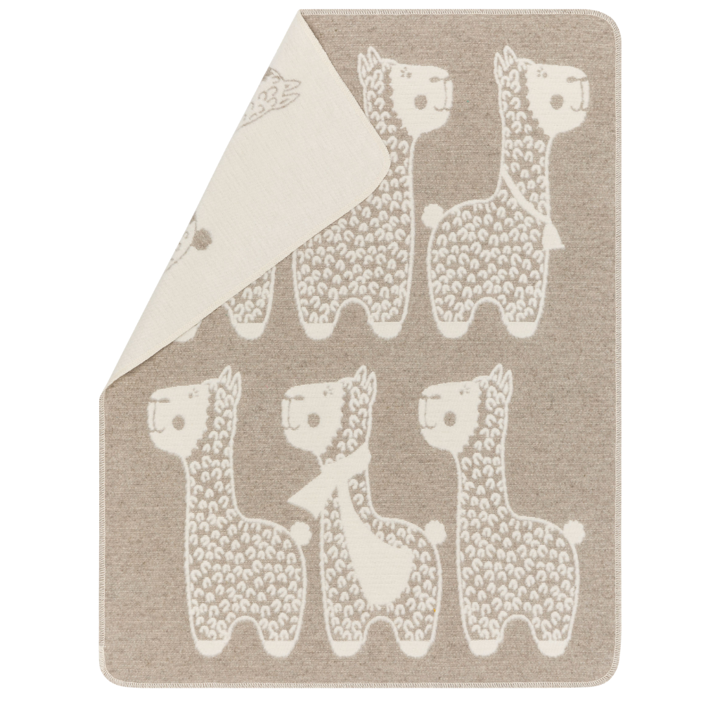 FusseneggerCARLA baby blanket "alpaka" - smoke 90 x70 cm