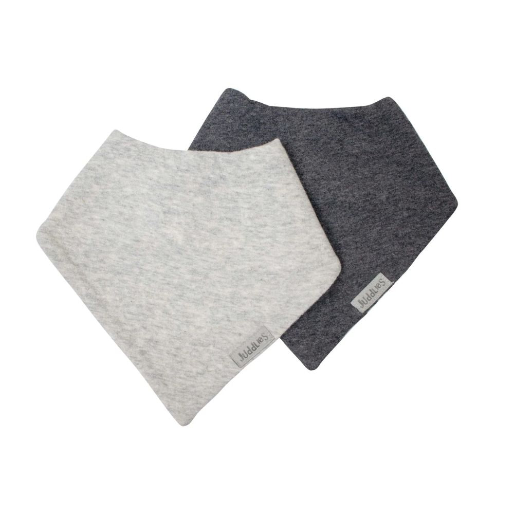 Breathe EZE 2 piece Bandana Bib - Light Grey & Charcoal Fleck