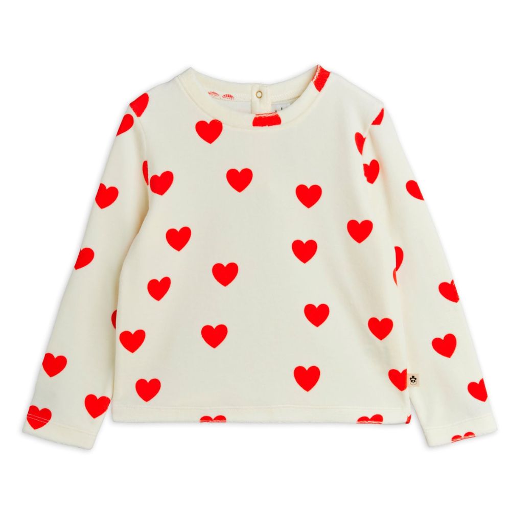 Mini Rodini Hearts aop Velour Top