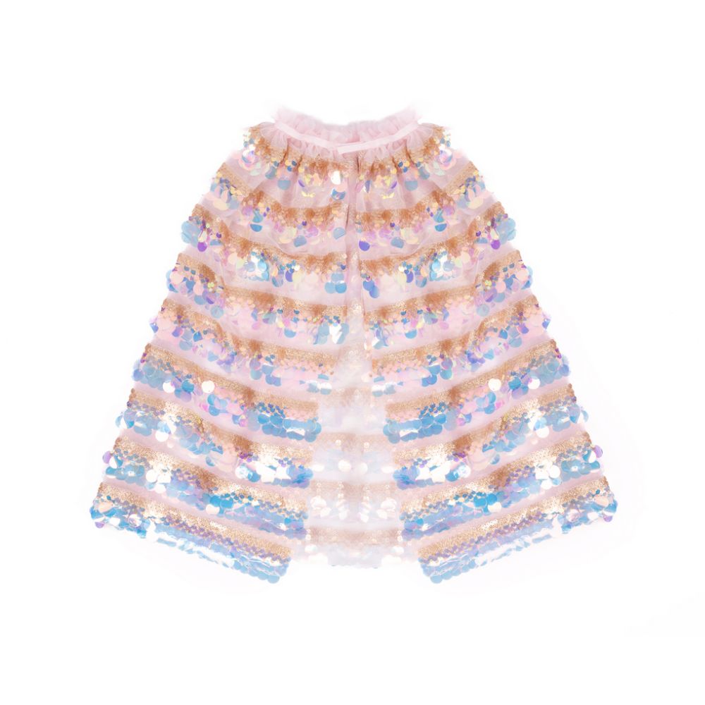 The 5th Avenue Pailette Cape, Gold/Light Pink Size 4-6