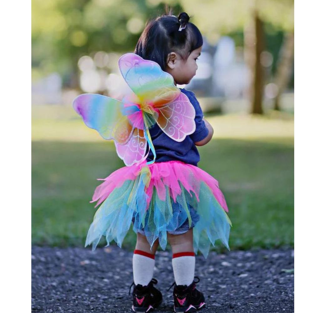 Neon Rainbow Tutu With Wings & Wand Size 4-6