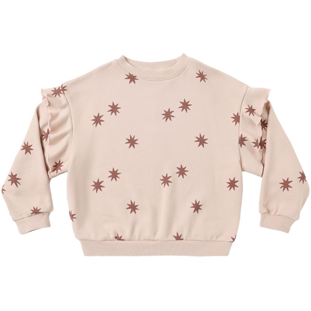 Rylee + Cru Ruffle Sweatshirt Clay Stars