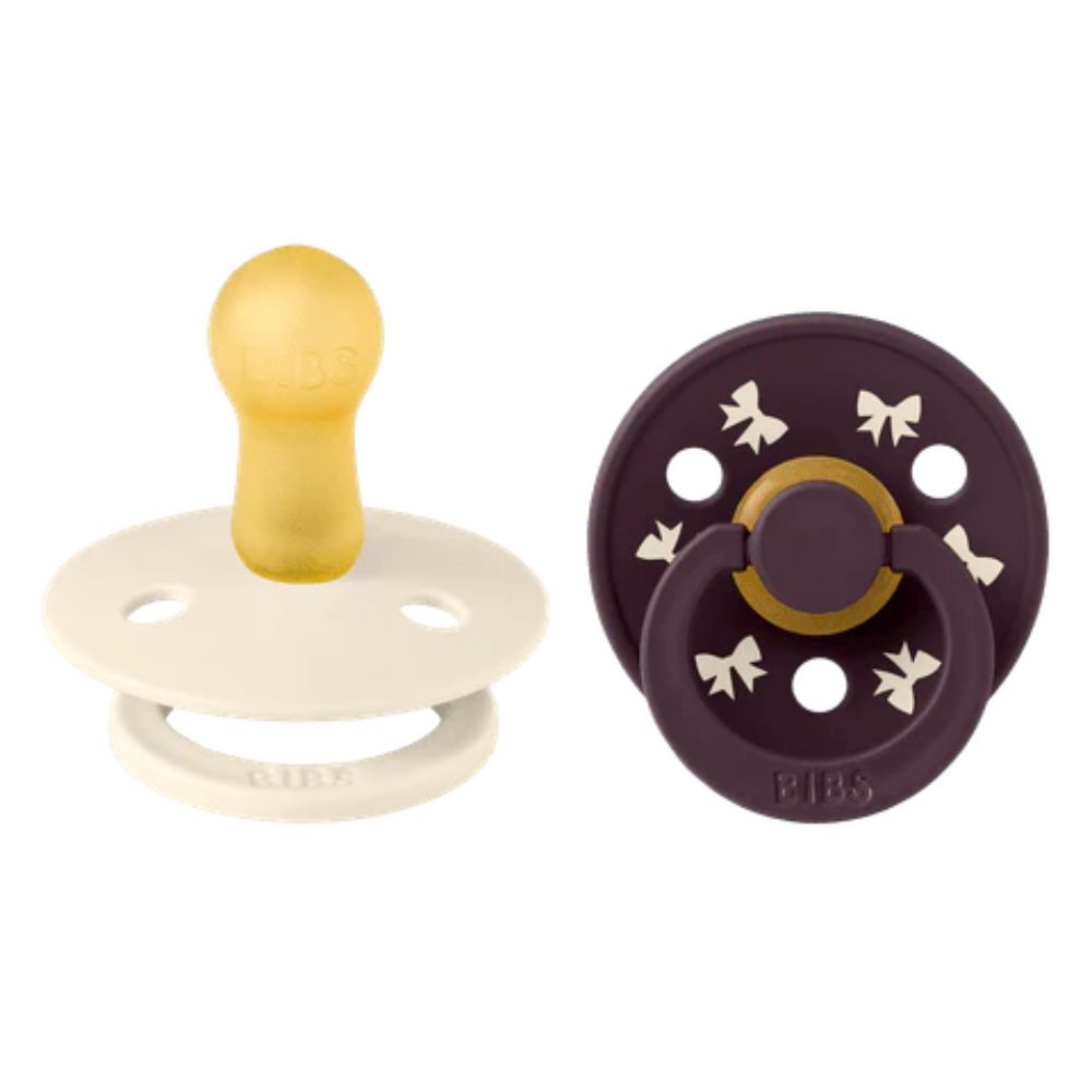 BIBS Pacifier Original COLOUR Holiday Bow Latex 2 Pack