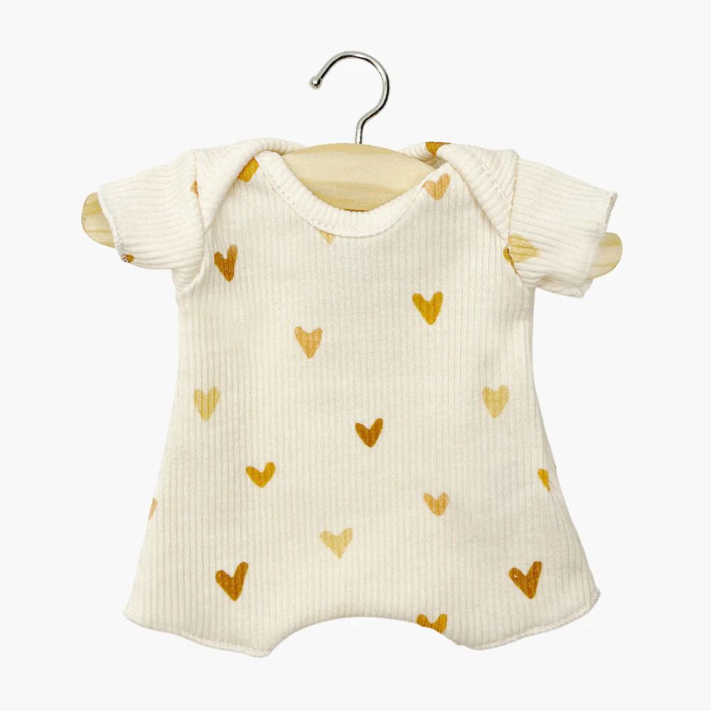 Minikane Babies Collection 28cm- Body Little brown sugar hearts ribbed shorty bodysuit