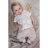 1 + in the Family Newborn KARPHATOS Gingham Seersucker Pant