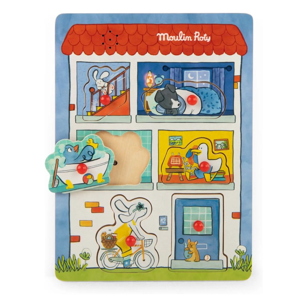 Moulin Roty Puce & Pilou - Wooden Sound Puzzle