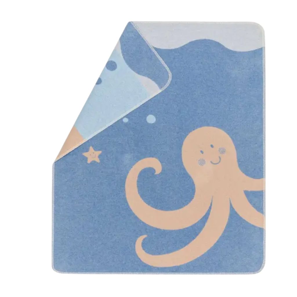 Fussenegger JUWEL baby blanket "Ocean Friends" - Blue, 90x70cm