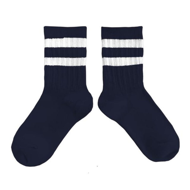 Collegien Nico Ribbed Short Sporty Socks Nuit Étoilée