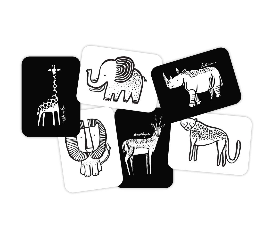 Wee Gallery Art Cards For Baby - Safari Collection