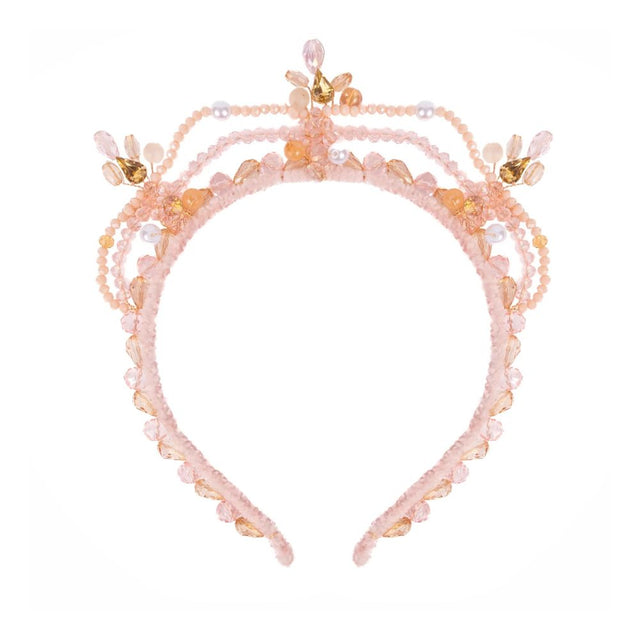 Blushing crystals Beaded Tiara