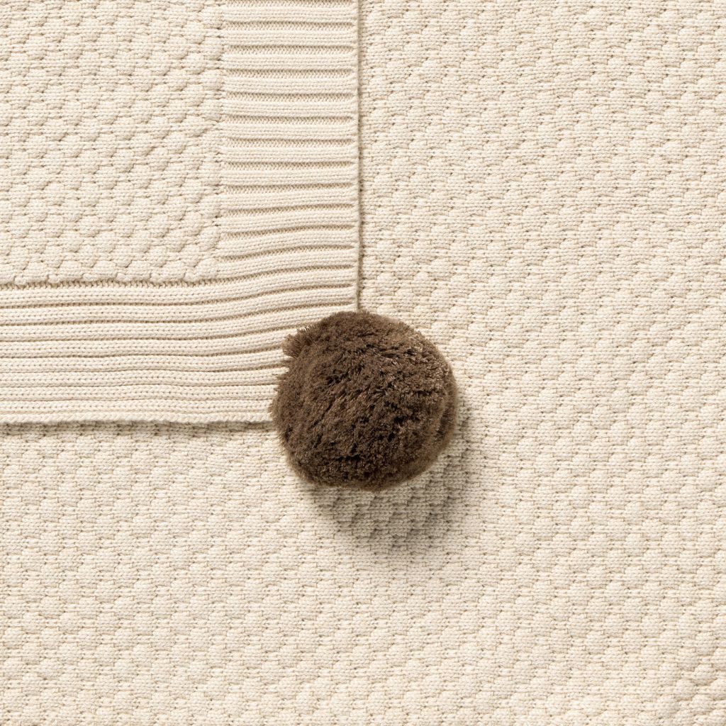 Wilson & Frenchy Cream Organic Knitted Bubble Blanket