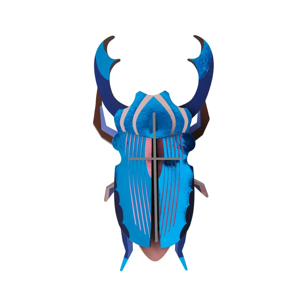 3D Wall Art - Radiant Beetle - Azure Stag Beetle