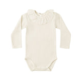 Quincy Mae Ruffle Collar Bodysuit Natural