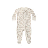 Quincy Mae Zip Long Sleeve Sleeper Footie Floral Vine