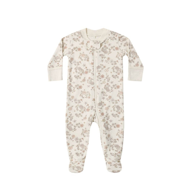 Quincy Mae Zip Long Sleeve Sleeper Footie Floral Vine