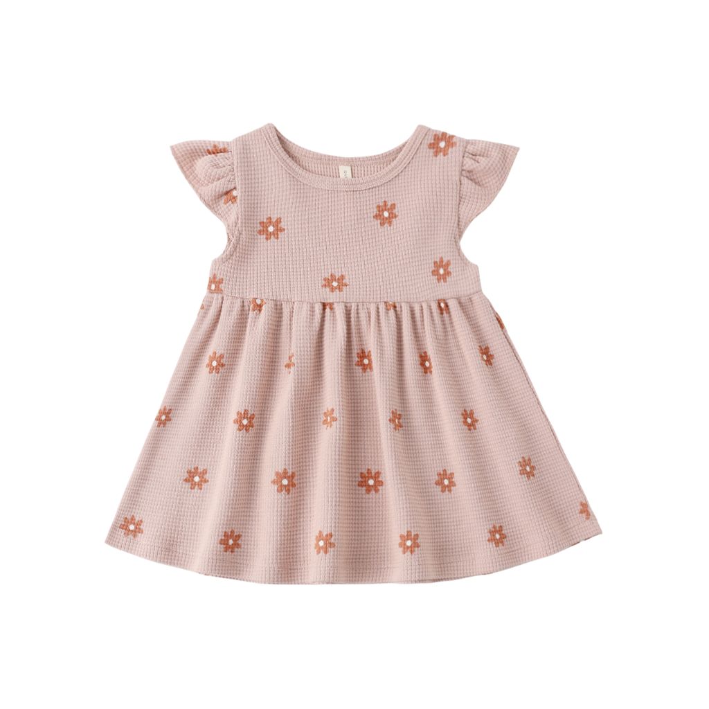 Quincy Mae Flutter Sleeve Dress Pink Daisy