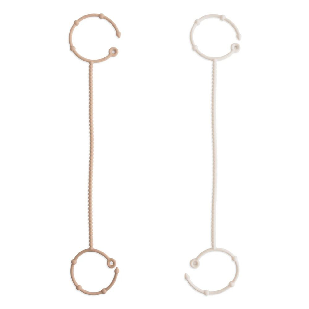 Mushie Adjustable Silicone Strap 2-Pack Natural/Shifting Sand