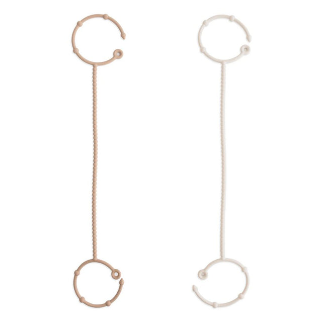 Mushie Adjustable Silicone Strap 2-Pack Natural/Shifting Sand