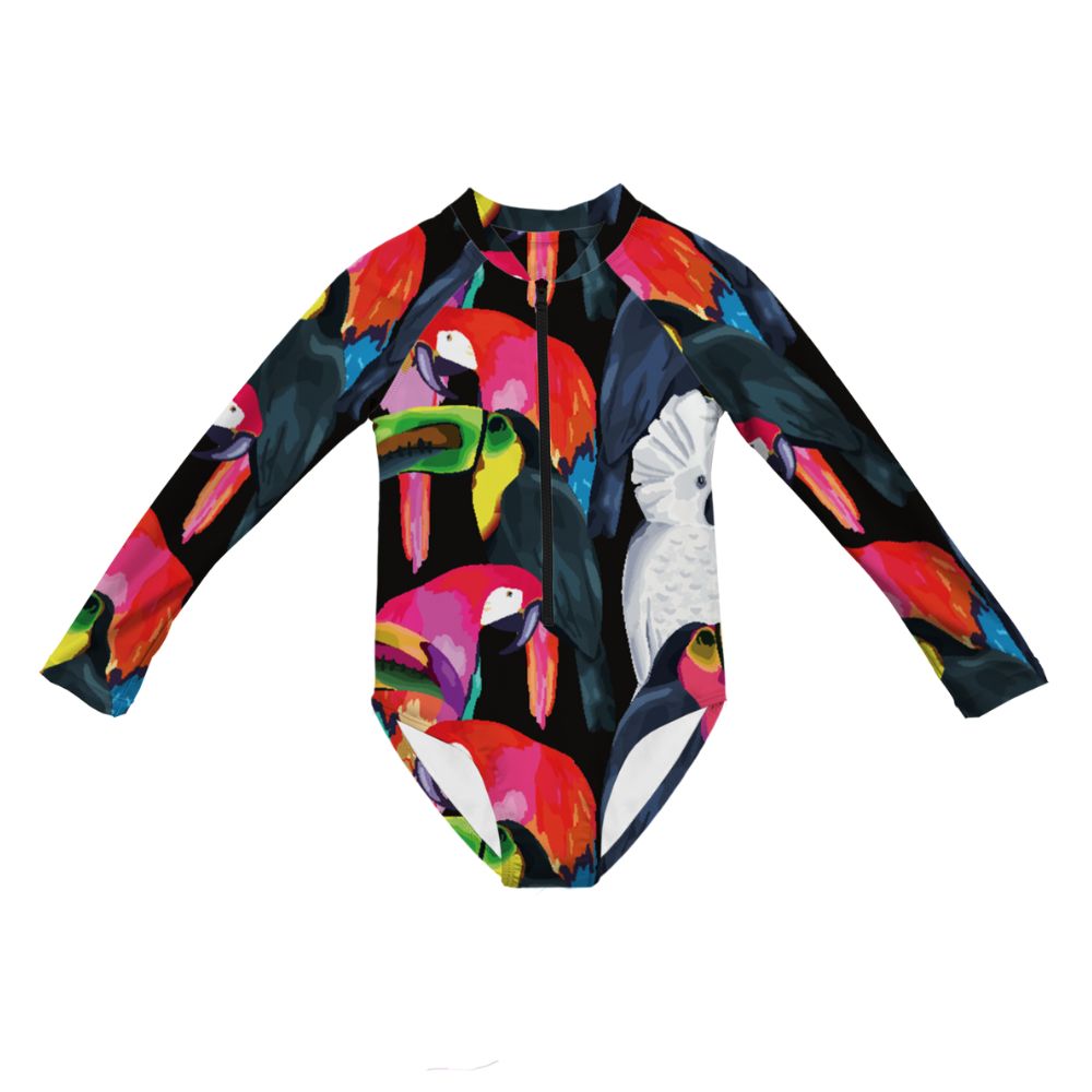 Headster Oasis Birds LongSleeve One Piece Swimsuit