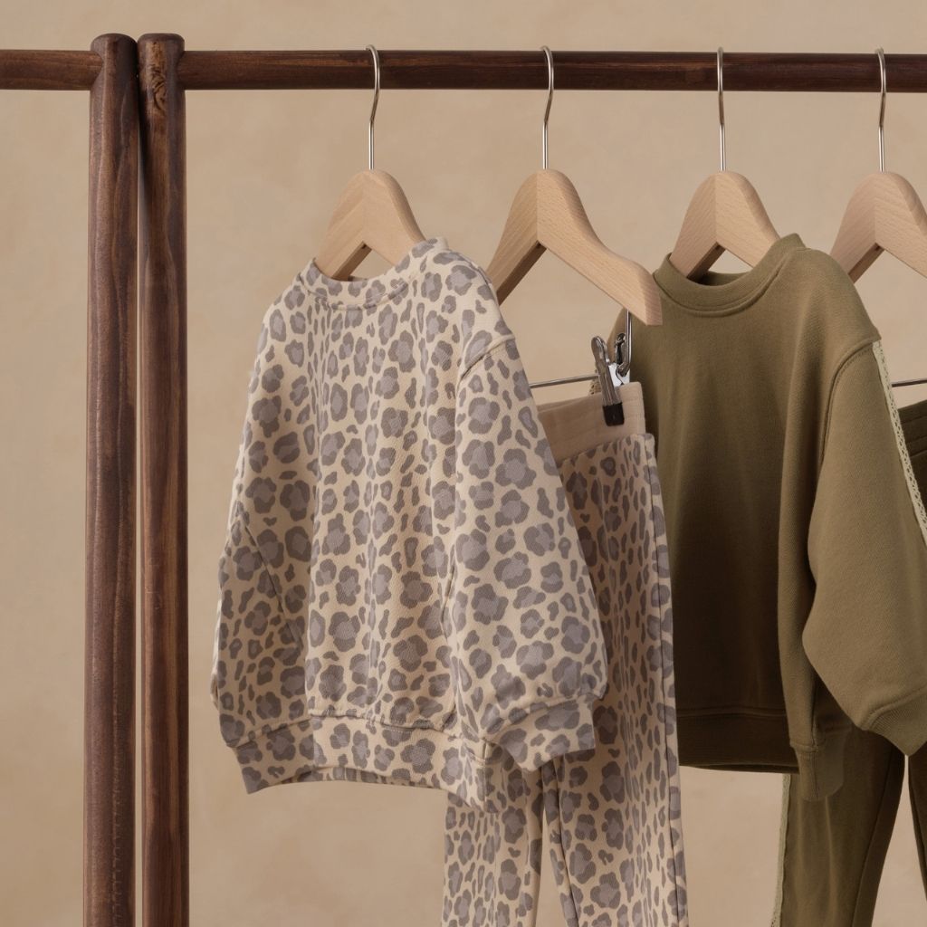 Rylee + Cru Oversized Sweatshirt Blue Leopard