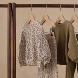 Rylee + Cru Oversized Sweatshirt Blue Leopard