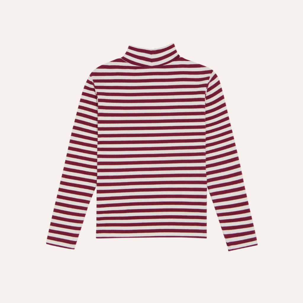 The Campamento Burgundy Stripes Turtle Neck Tshirt