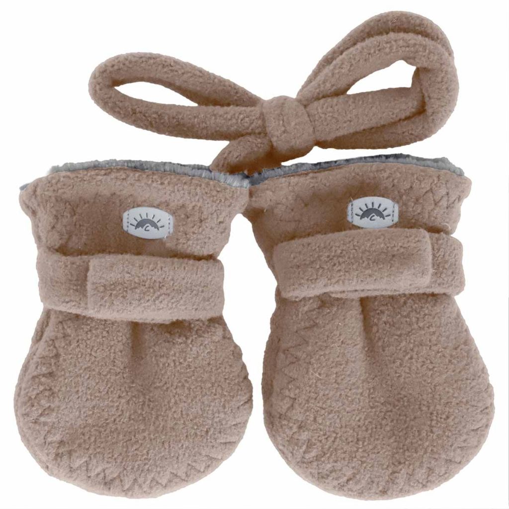 Calikids Fleece Mitten with Cord Mocha