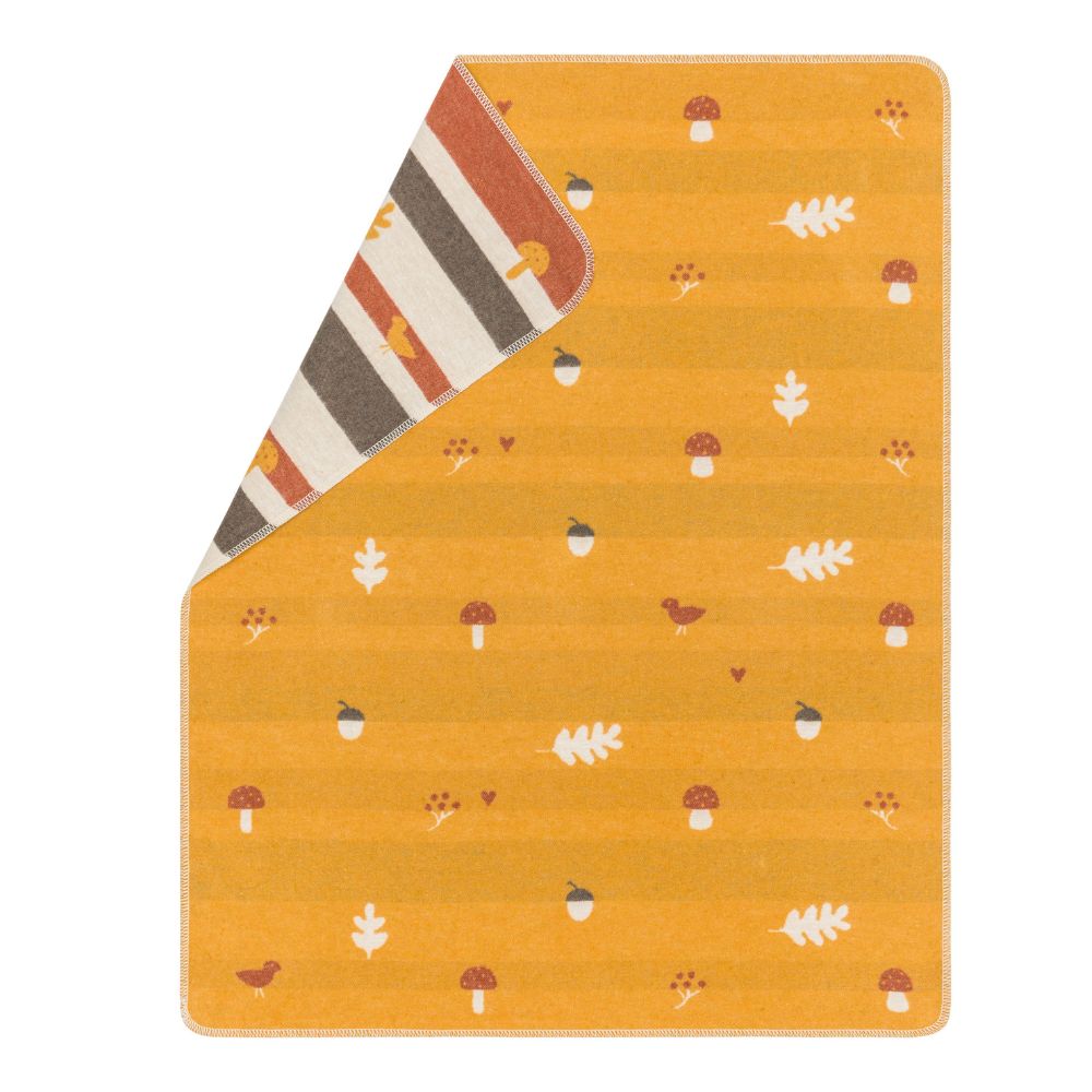 Fussenegger JUWEL baby blanket "forest friends"- Gold, 90x70cm