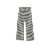 Rylee + Cru Flare Rib Knit Pant Midnight Stripe M