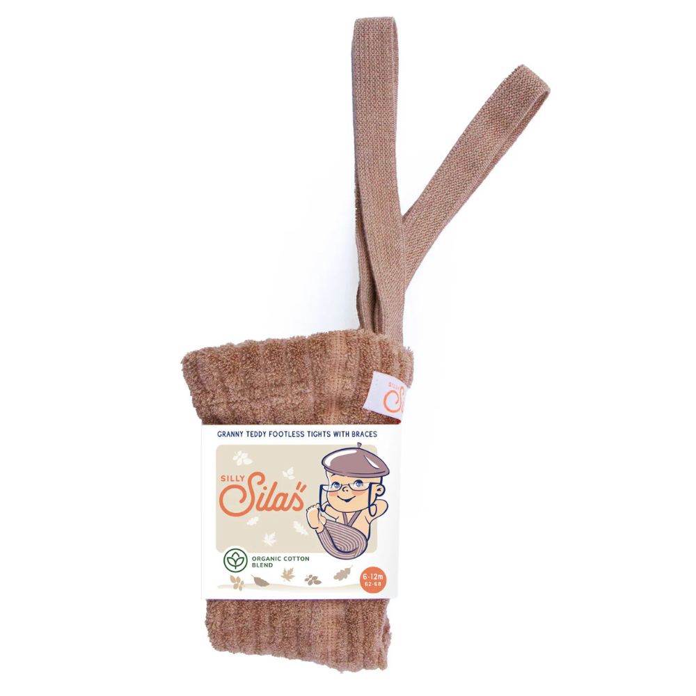 Silly Silas Granny Teddy Footless Tights Light Brown