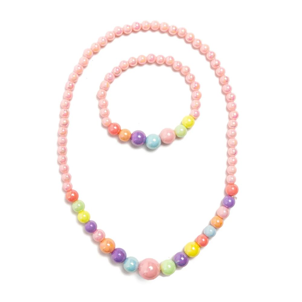 Pearly Pastel Necklace & Bracelet set 2 Pc