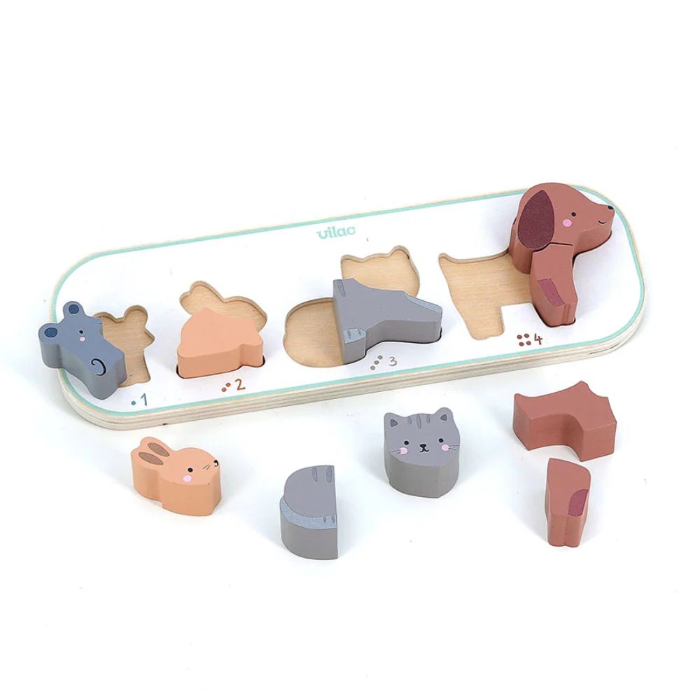 Vilac 1, 2, 3 and 4 Animals Early Learning Puzzle by Sarah Betz