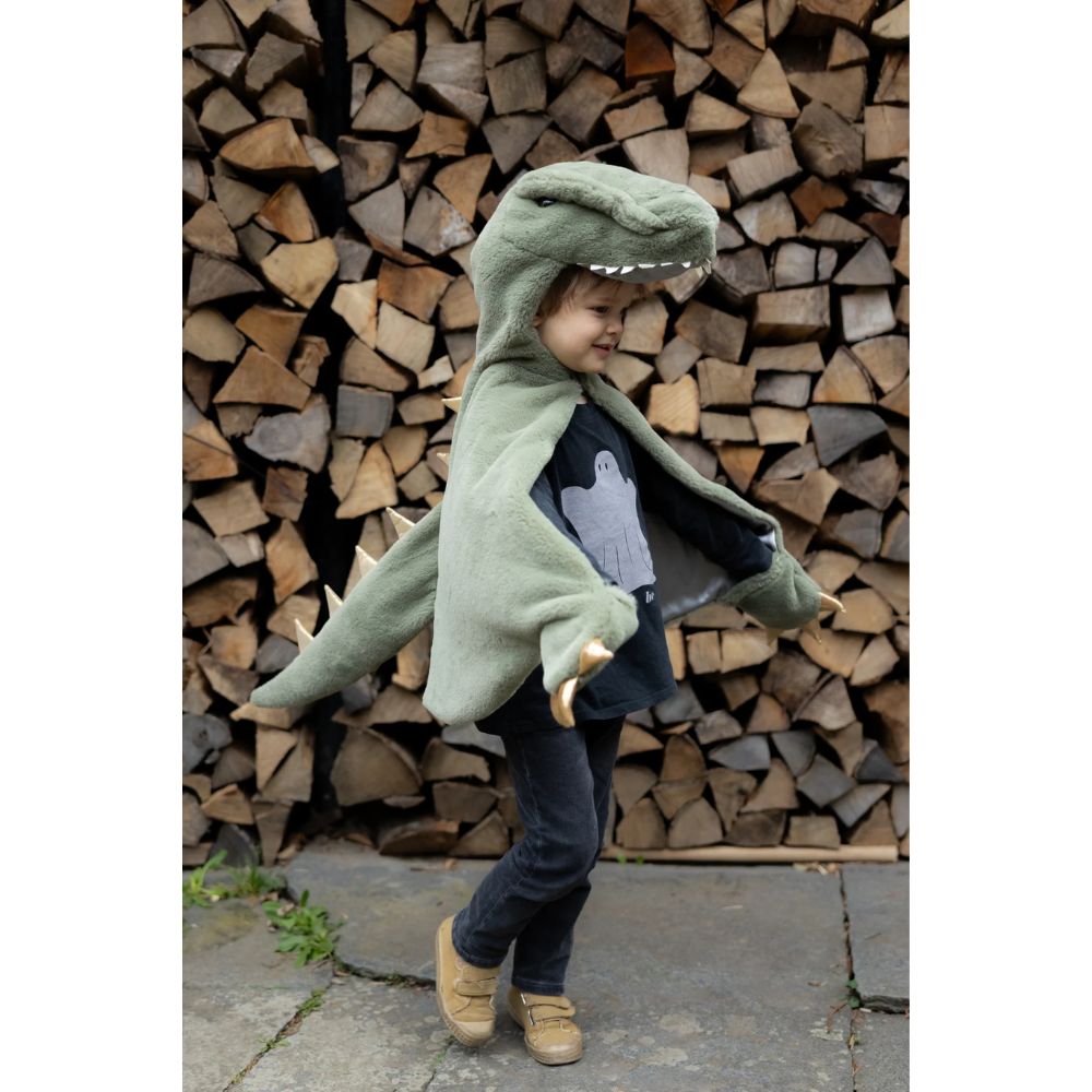T-Rex Cuddle Cape, Green Size 3-4