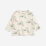 Bobo Choses Baby Everyday Ghosts t-shirt in cream organic cotton, all over ghost print
