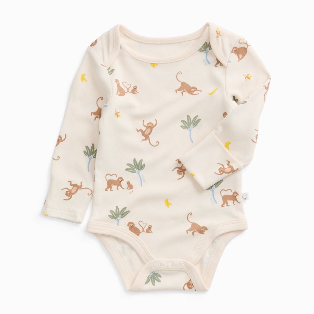 Mori Monkey Long Sleeve Bodysuit