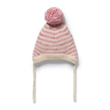 Wilson & Frenchy Rhubarb & Cream Organic Knitted Stripe Bonnet