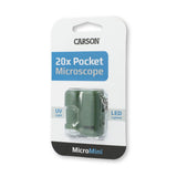 Micro Mini 20x LED Pocket Microscope Keychain Green