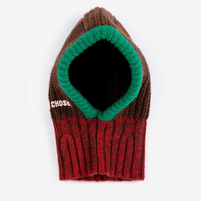 Bobo Choses kids knitted balaclava in multicolour recycled wool, head and neck coverage