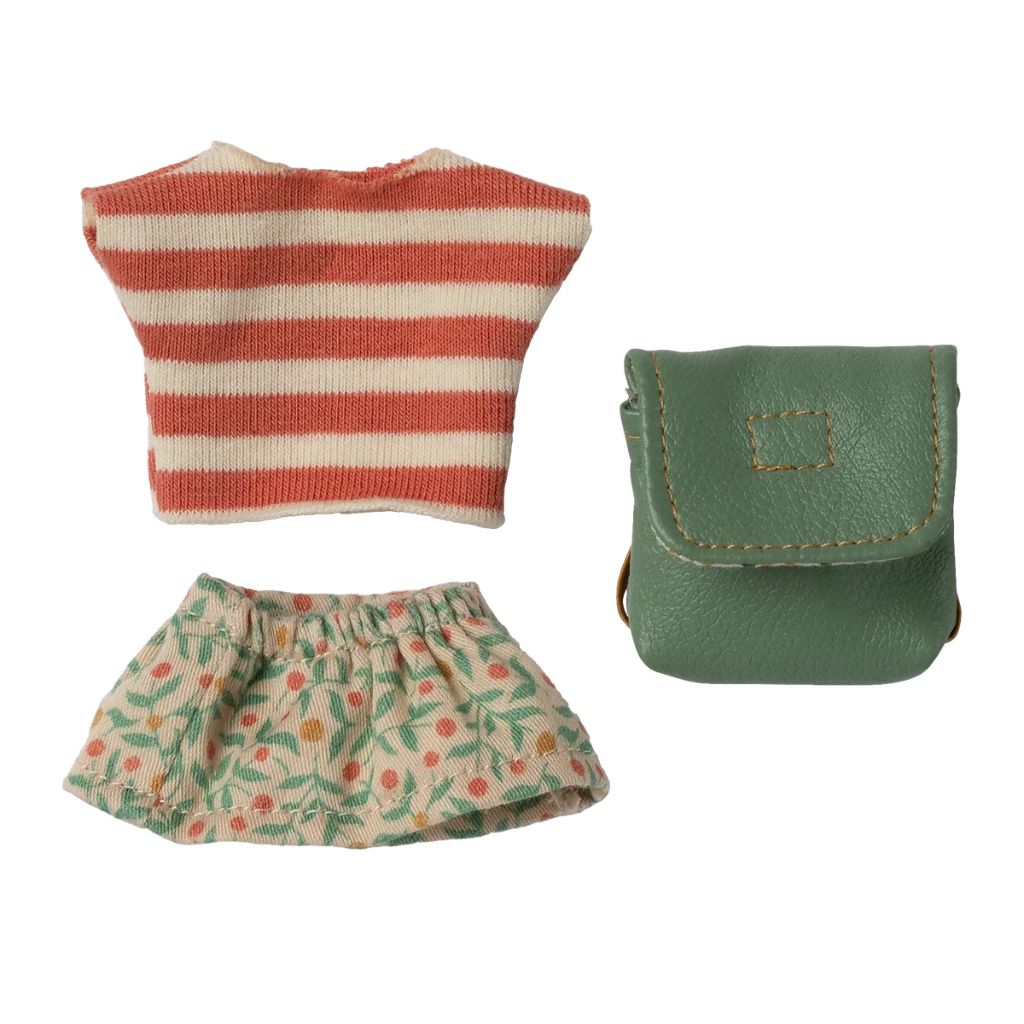 Maileg Clothes and bag, Big sister mouse - Green