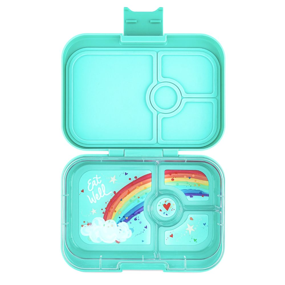 Yumbox Panino 4 Compartment - Miami Aqua with Rainbow tray