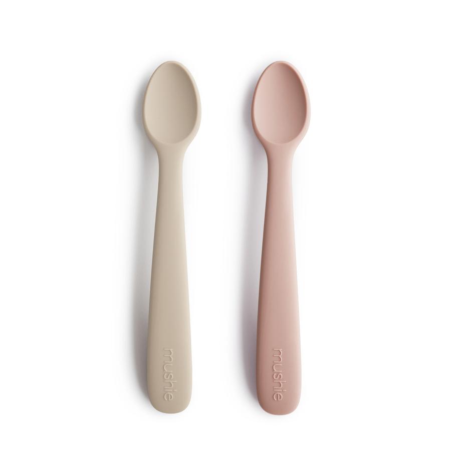 Mushie Silicone Feeding Spoons (2-Pack) - Blush/Sand