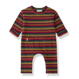 1 + in the Family BRAMPTON multicolour striped baby onesie in soft fleece with all-over stripes