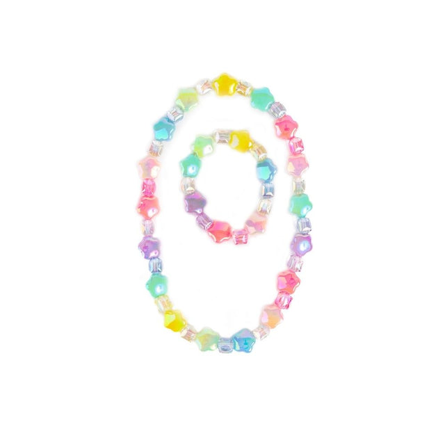Wish Upon a Rainbow Star Necklace & Bracelet Set, 2Pc