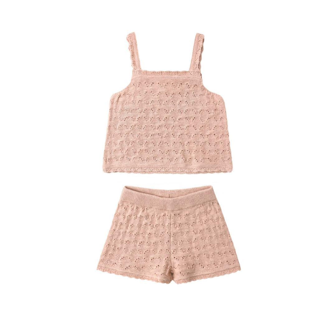 Quincy Mae Pointelle Knit Tank and Short Set