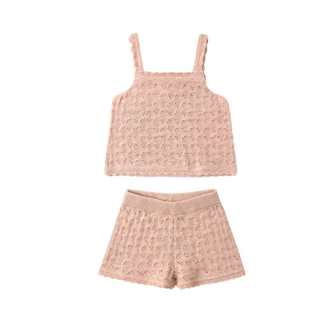 Quincy Mae Pointelle Knit Tank and Short Set