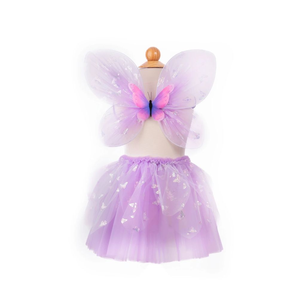 Flutter Butterfly Skirt Wings and Wand Purple, Size 4-6