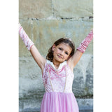 Velvety Soft Sleeping Sweetheart Princess Gown with Arm Warmers, Size 7-8