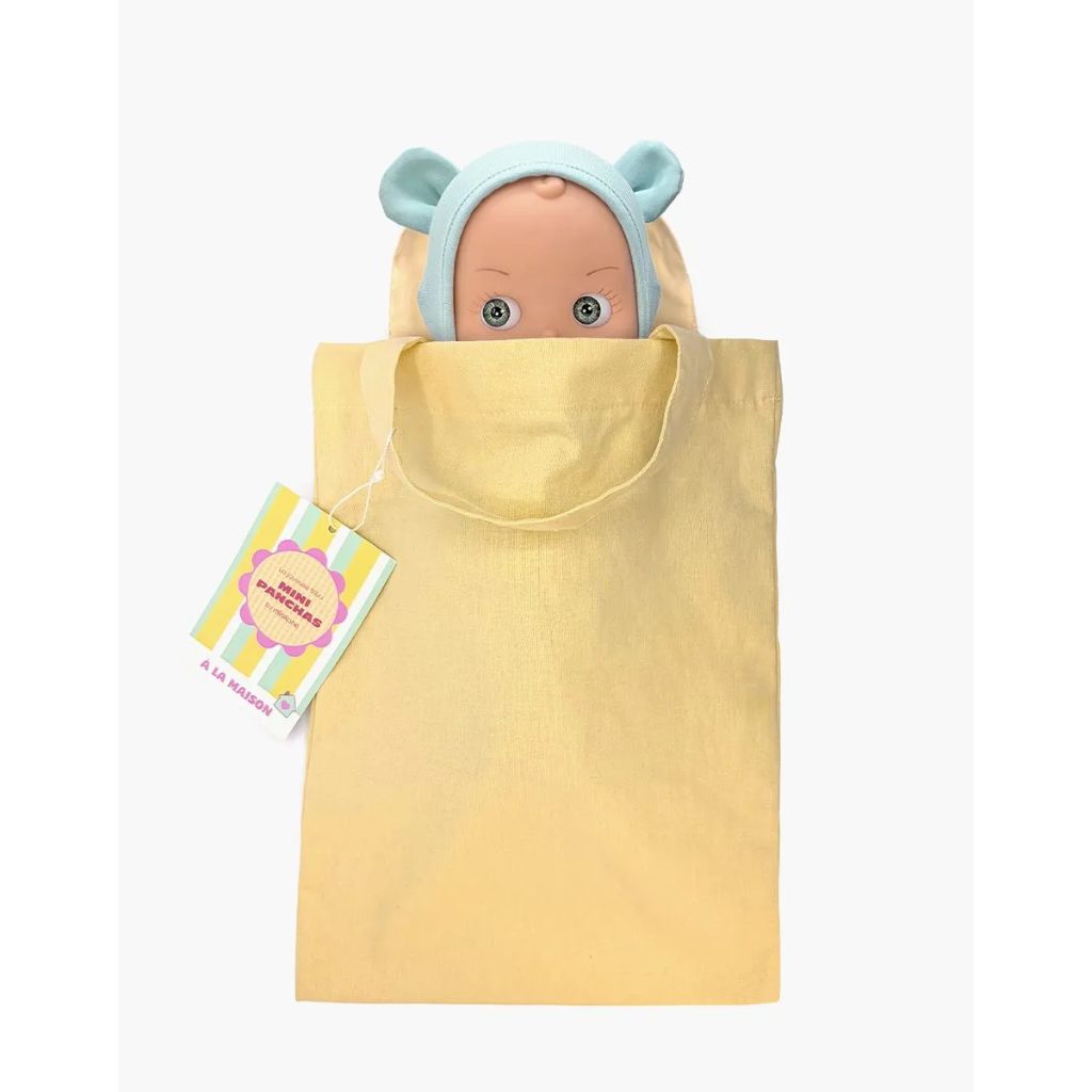 Minikane Mini Panchas Doll 27cm Zebulon at home - Mint Blue Mouse outfit