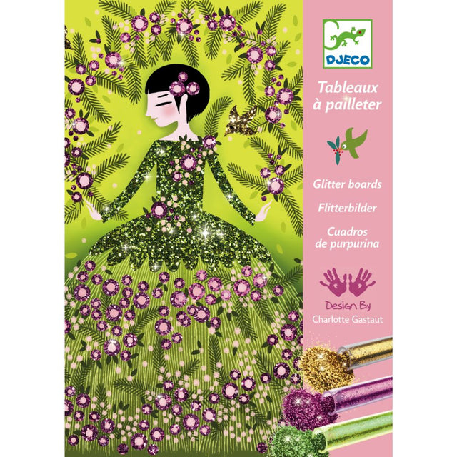 Djeco Arts and Crafts- Glitter Boards - Glitter Dresses