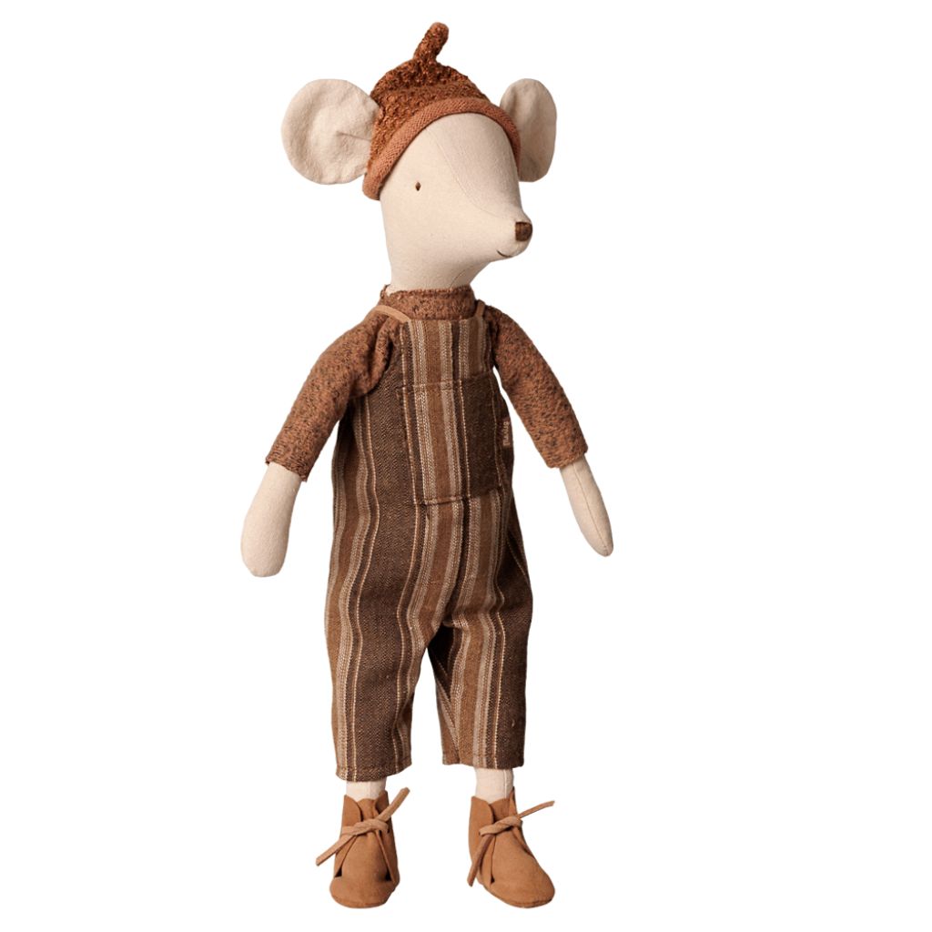 Maileg Mouse, Medium - Overall and sweater